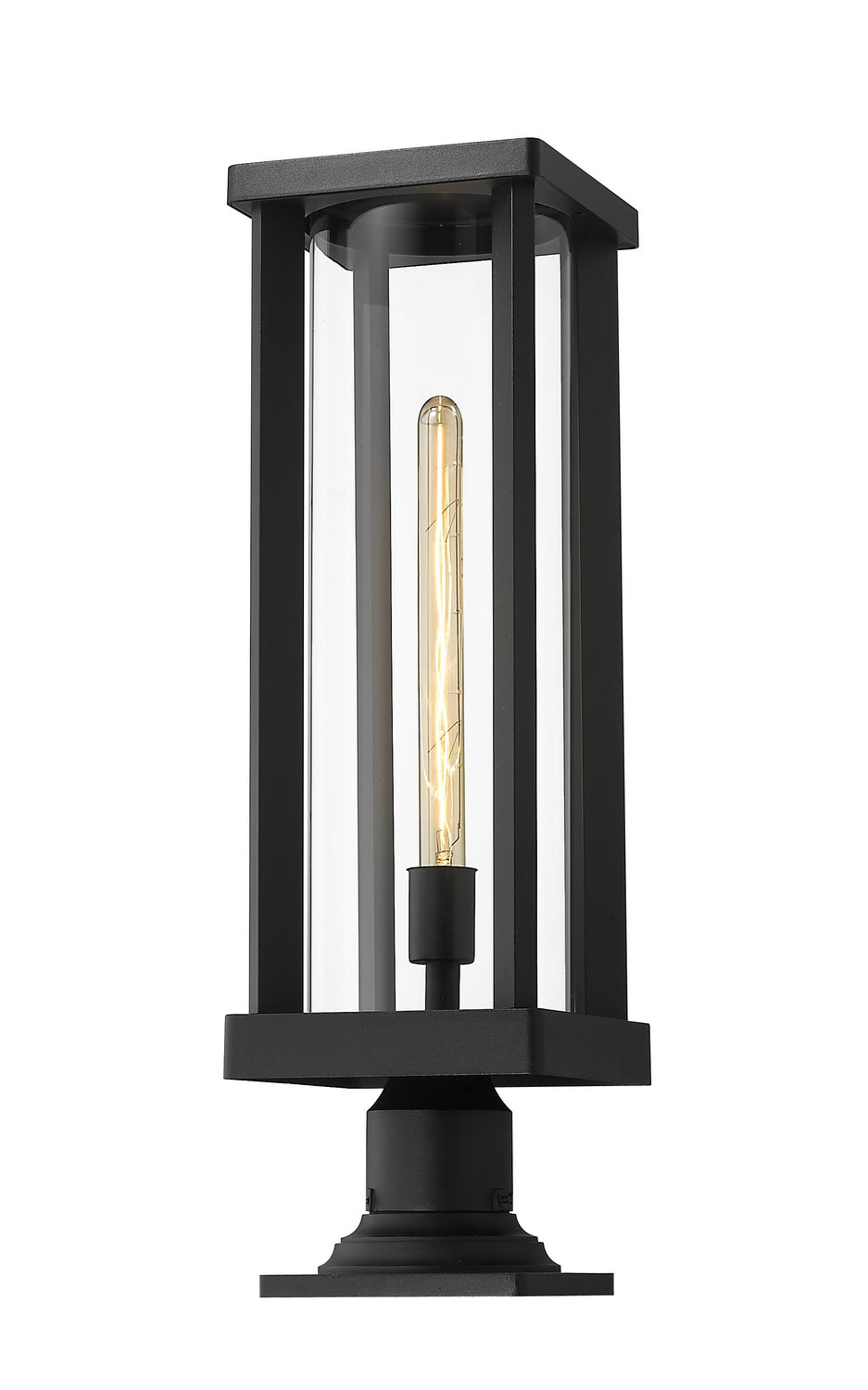 Z-Lite - 586PHBR-533PM-BK - One Light Outdoor Pier Mounted Fixture - Glenwood - Black