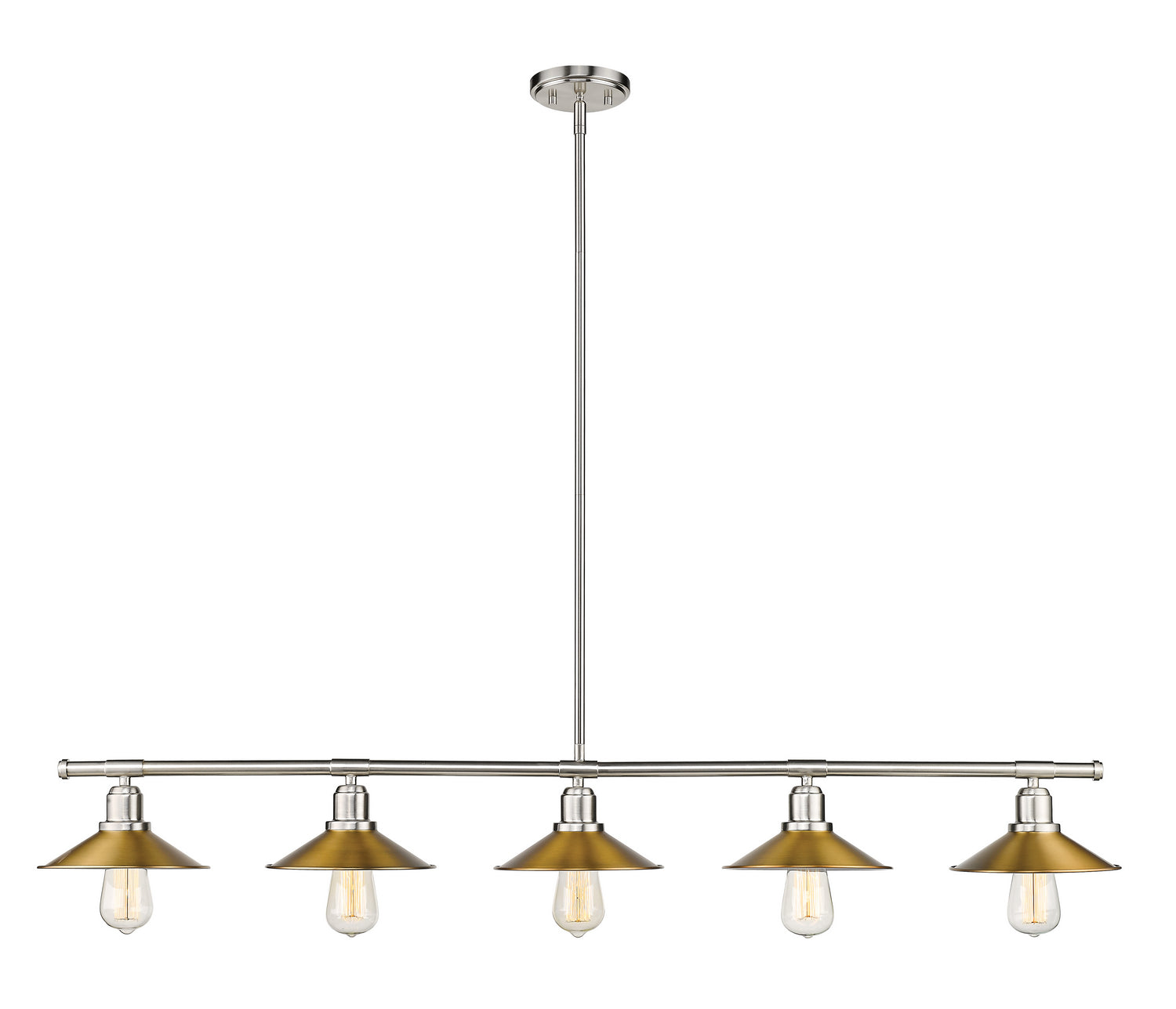 Z-Lite - 613-5L-BN+FB - Five Light Linear Chandelier - Casa - Brushed Nickel