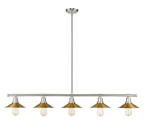 Z-Lite - 613-5L-BN+FB - Five Light Linear Chandelier - Casa - Brushed Nickel