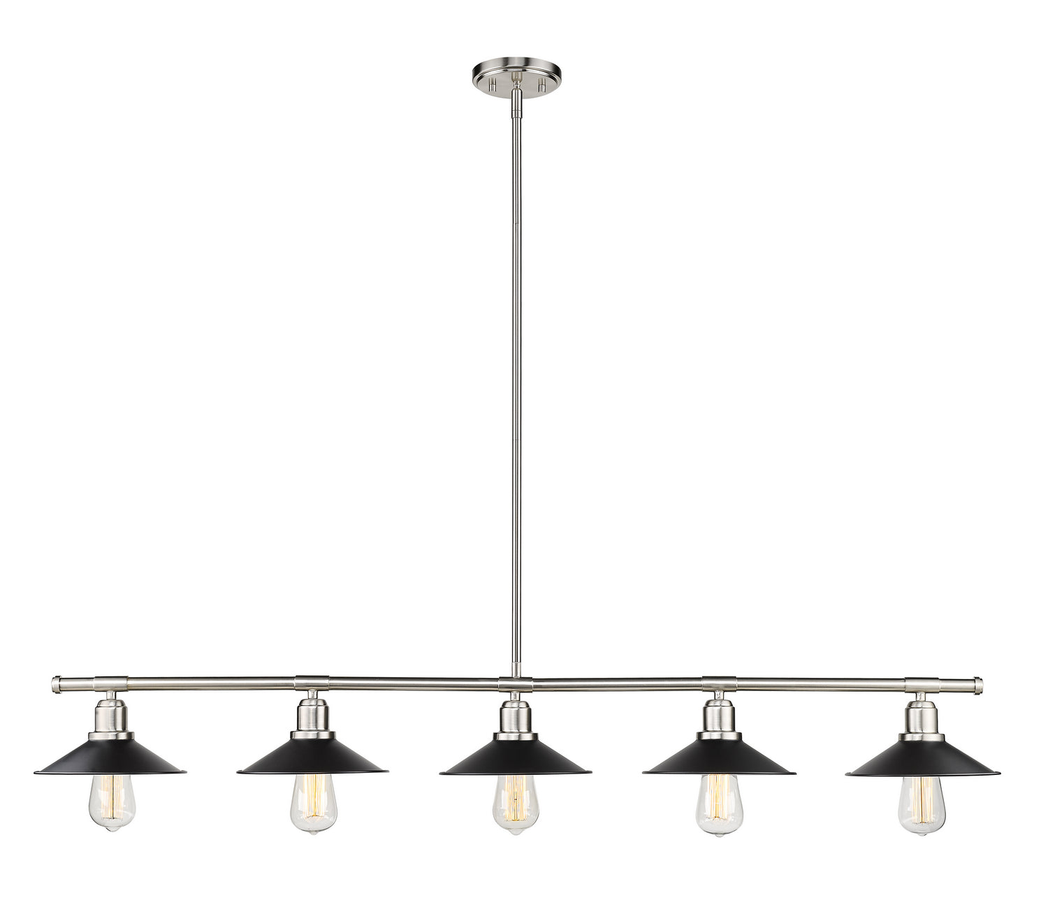 Z-Lite - 613-5L-BN+MB - Five Light Linear Chandelier - Casa - Brushed Nickel