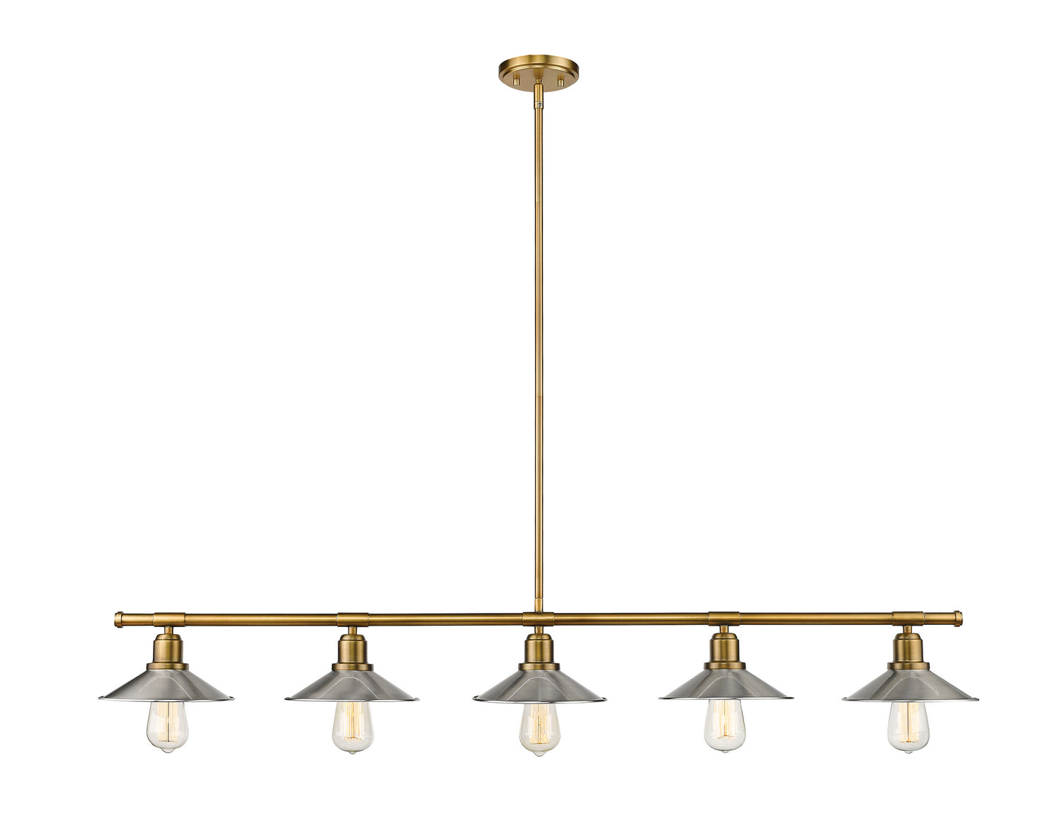 Z-Lite - 613-5L-FB+BN - Five Light Linear Chandelier - Casa - Factory Brass