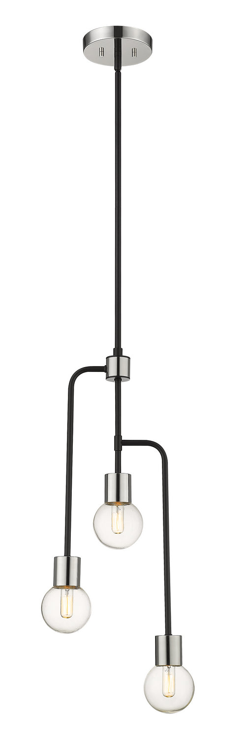 Z-Lite - 621-3MB-PN - Three Light Chandelier - Neutra - Matte Black / Polished Nickel