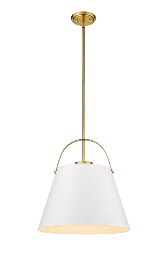 Z-Lite - 726P18-MW+HBR - One Light Pendant - Z-Studio - Matte White + Heritage Brass