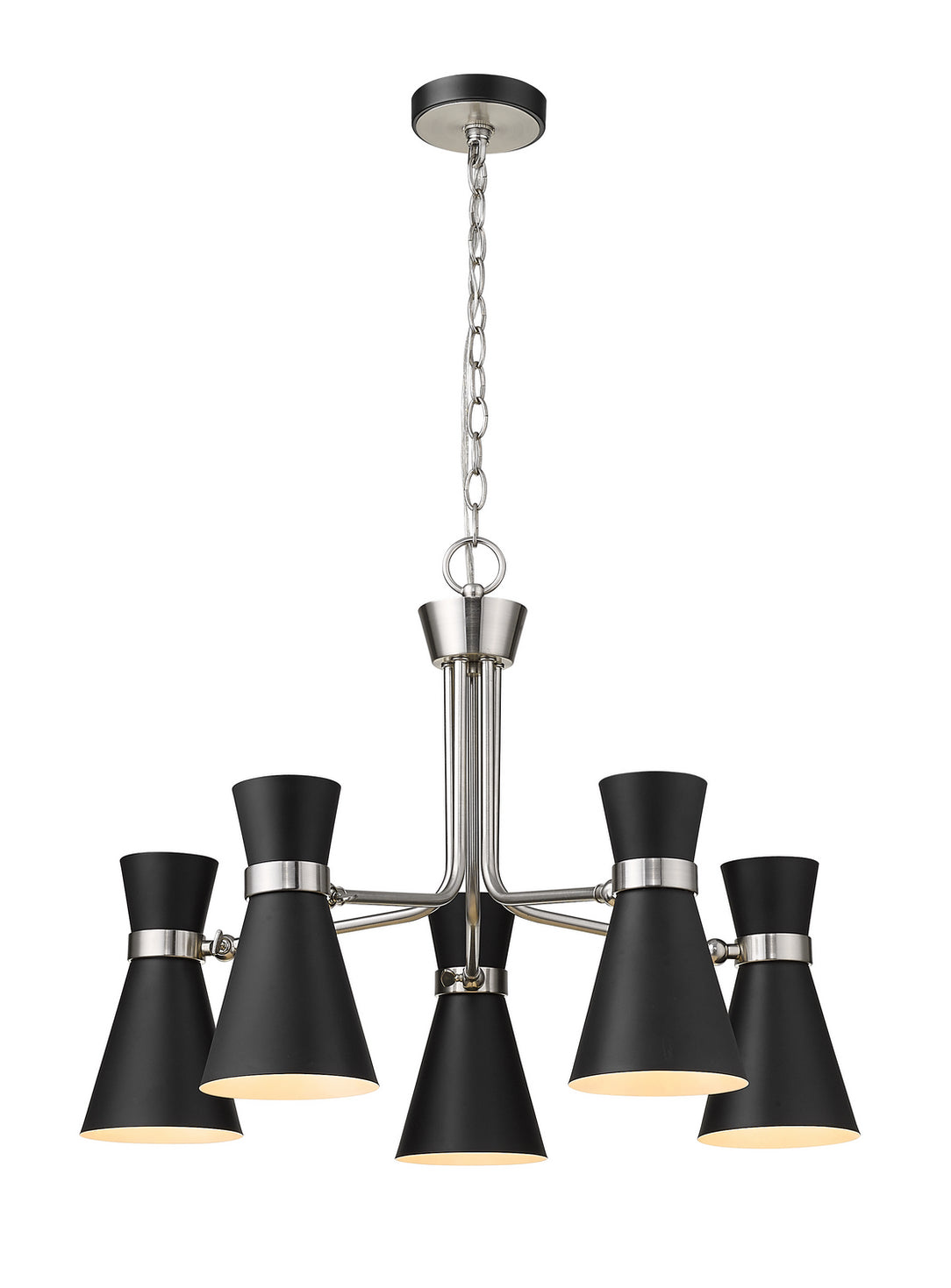Z-Lite - 728-5MB-BN - Five Light Chandelier - Soriano - Matte Black + Brushed Nickel