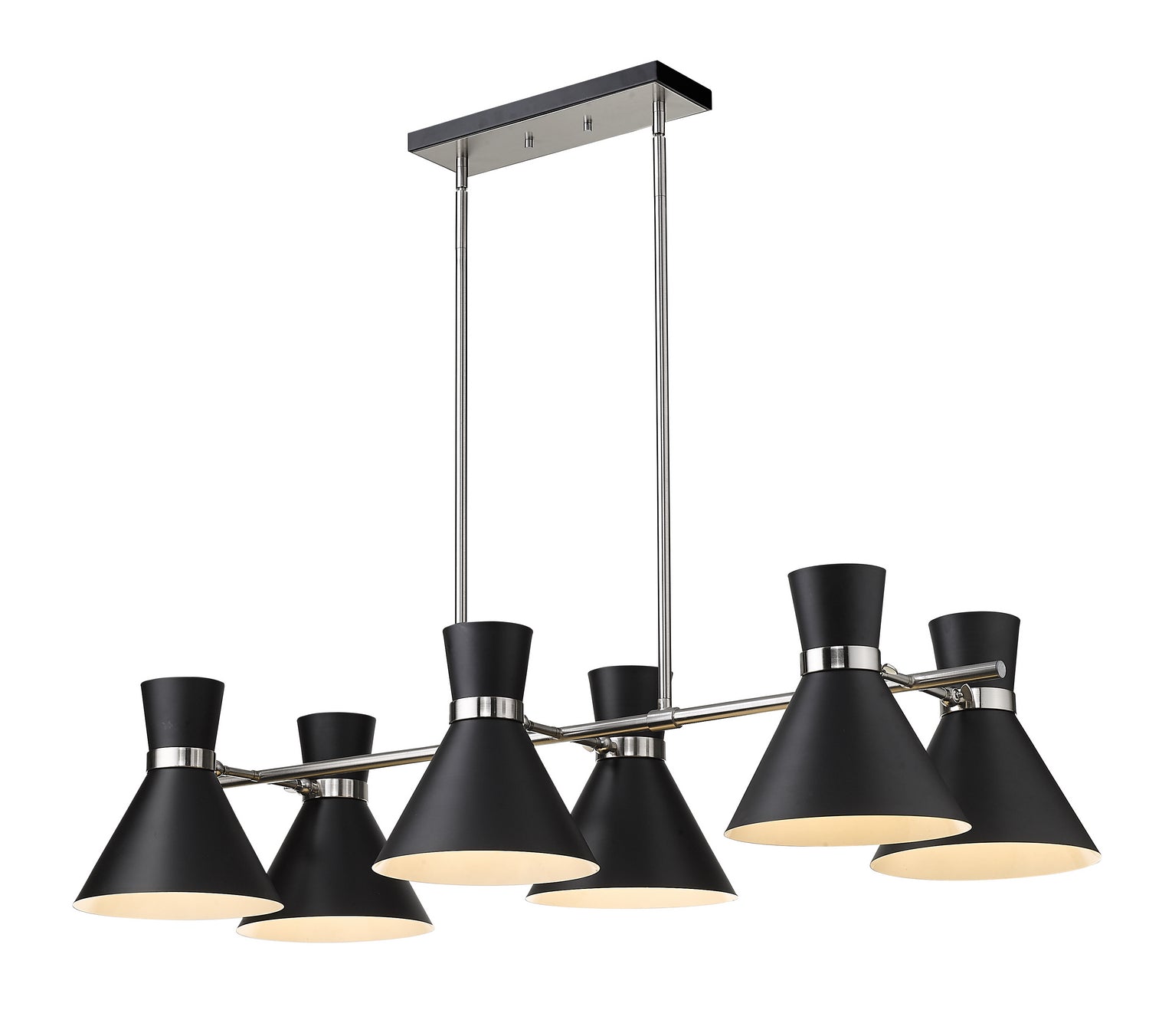 Z-Lite - 728-6L-MB-BN - Six Light Linear Chandelier - Soriano - Matte Black / Brushed Nickel