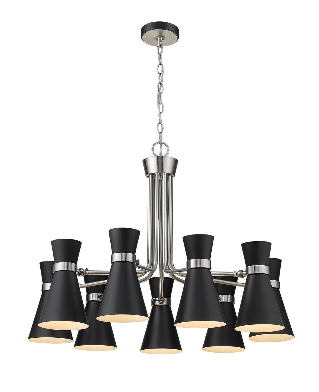 Z-Lite - 728-9MB-BN - Nine Light Chandelier - Soriano - Matte Black + Brushed Nickel