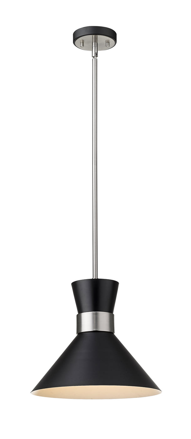 Z-Lite - 728P13-MB-BN - One Light Pendant - Soriano - Matte Black + Brushed Nickel