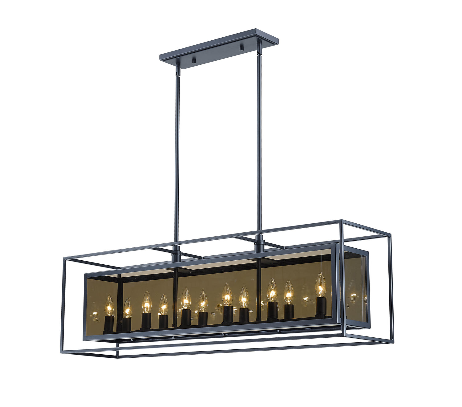 Z-Lite - 802-44L-MC - 12 Light Linear Chandelier - Infinity - Misty Charcoal