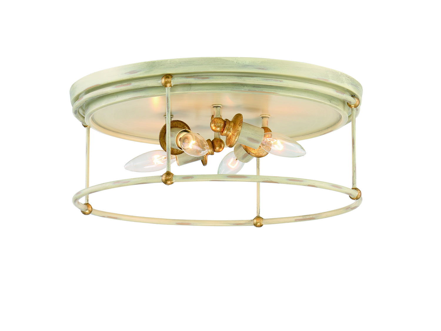 Minka-Lavery - 1040-701 - Four Light Flush Mount - Westchester County - Farmhouse White w/Gilded Gold Leaf