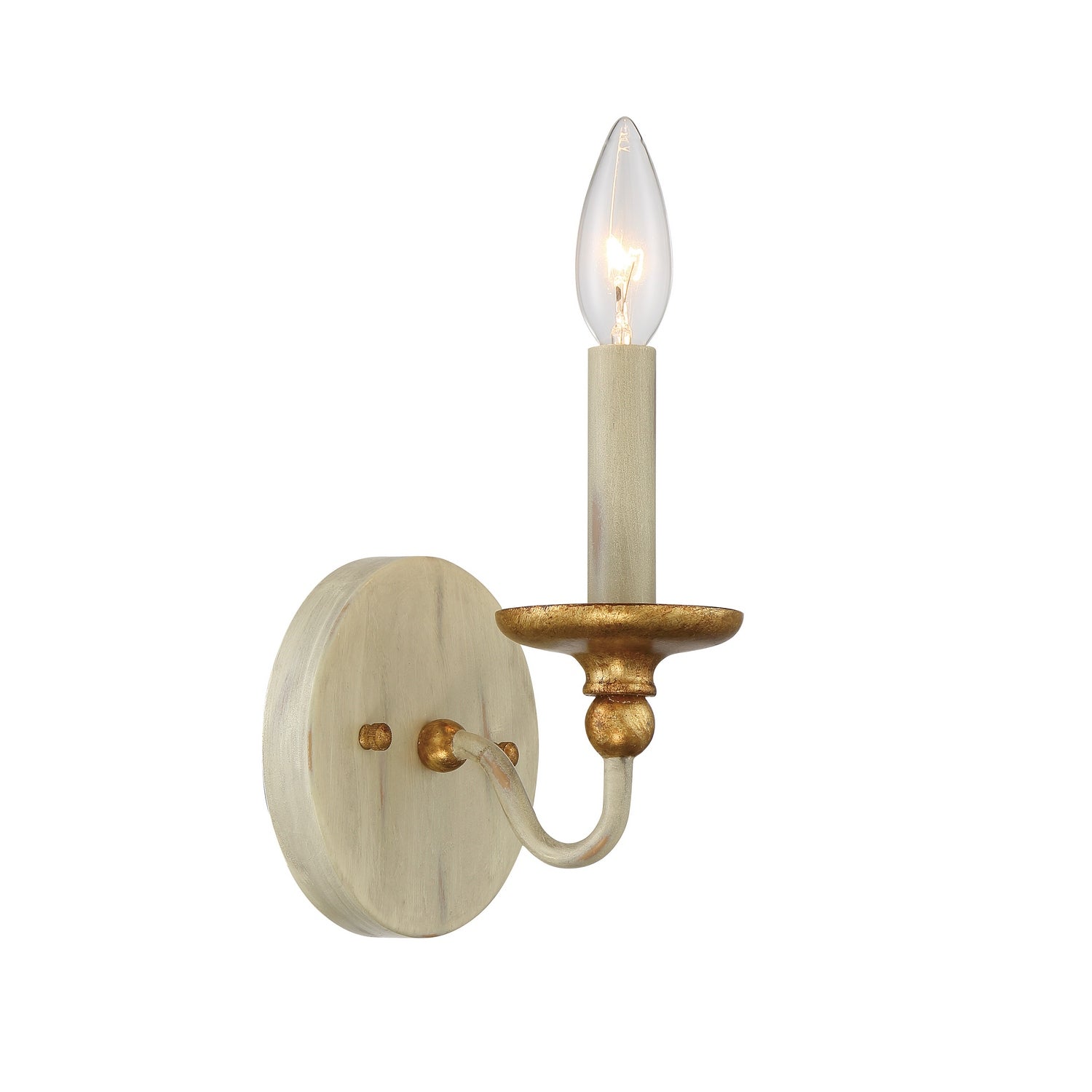 Minka-Lavery - 1041-701 - One Light Wall Sconce - Westchester County - Farmhouse White w/Gilded Gold Leaf