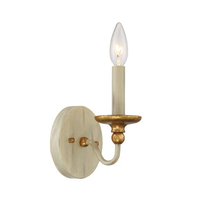 Minka-Lavery - 1041-701 - One Light Wall Sconce - Westchester County - Farmhouse White w/Gilded Gold Leaf