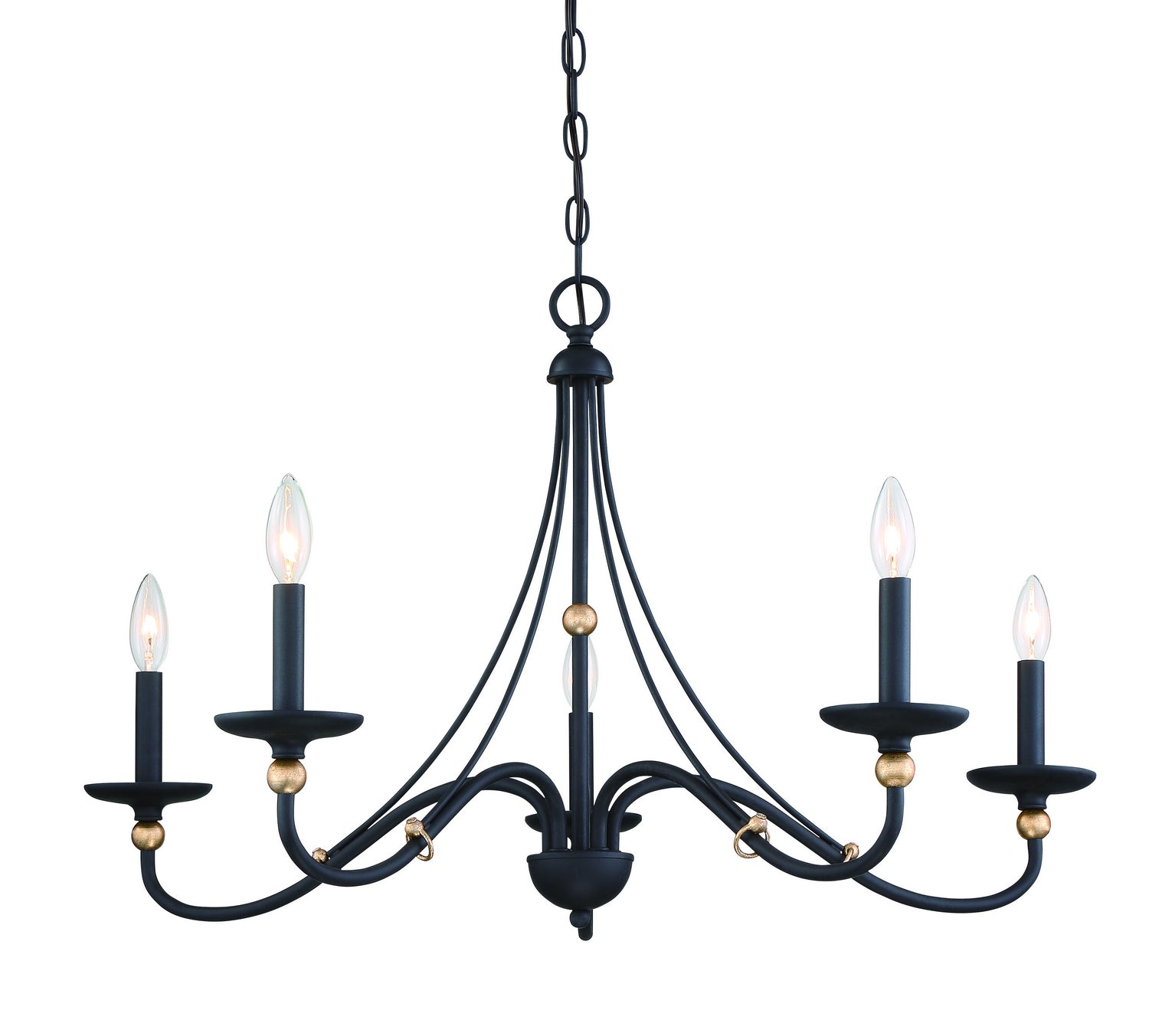 Minka-Lavery - 1044-677 - Five Light Chandelier - Westchester County - Sand Coal w/Skyline Gold Leaf