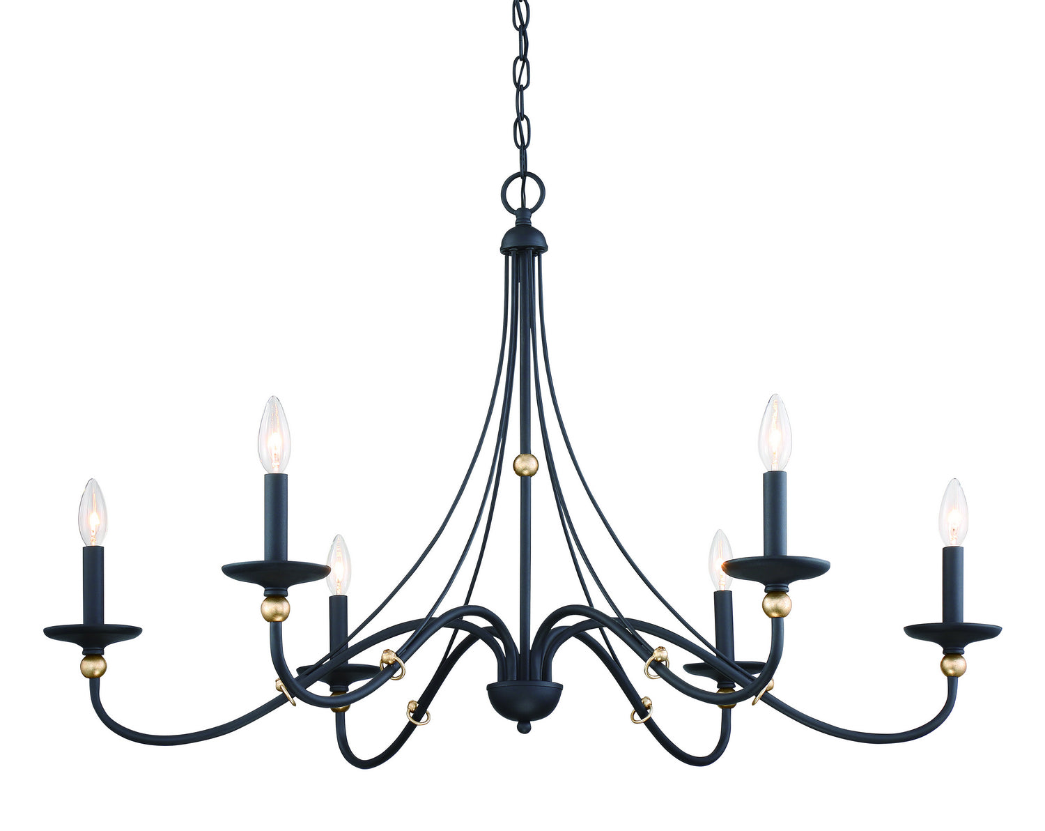 Minka-Lavery - 1046-677 - Six Light Chandelier - Westchester County - Sand Coal w/Skyline Gold Leaf