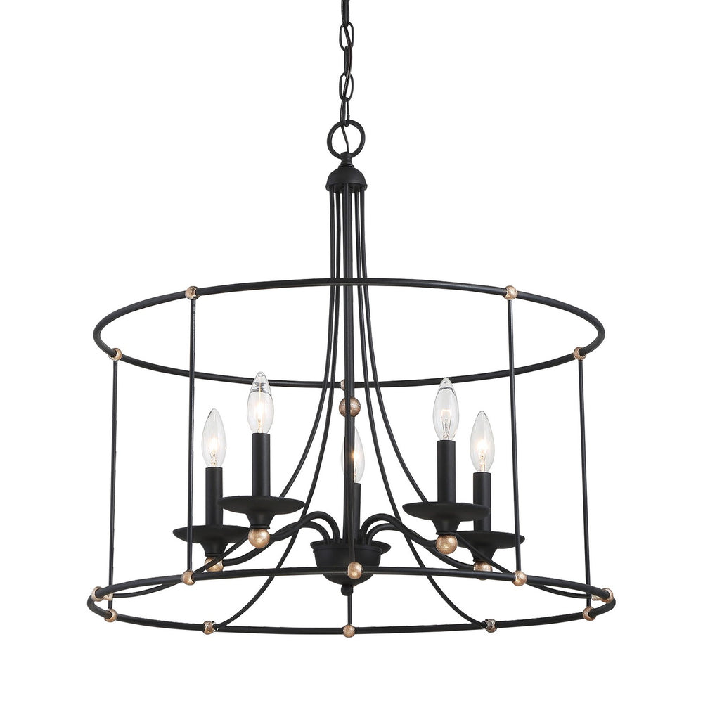 Minka-Lavery - 1047-677 - Five Light Chandelier - Westchester County - Sand Coal w/Skyline Gold Leaf