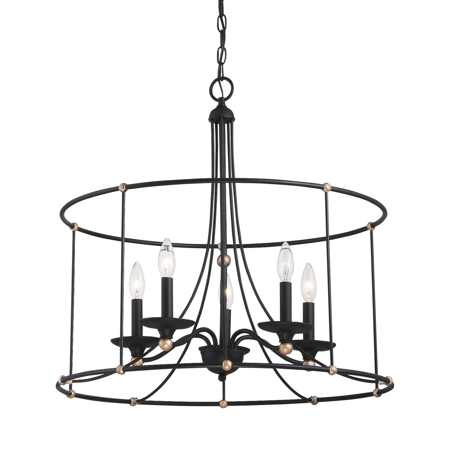 Minka-Lavery - 1047-677 - Five Light Chandelier - Westchester County - Sand Coal w/Skyline Gold Leaf