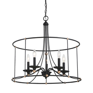 Minka-Lavery - 1047-677 - Five Light Chandelier - Westchester County - Sand Coal w/Skyline Gold Leaf
