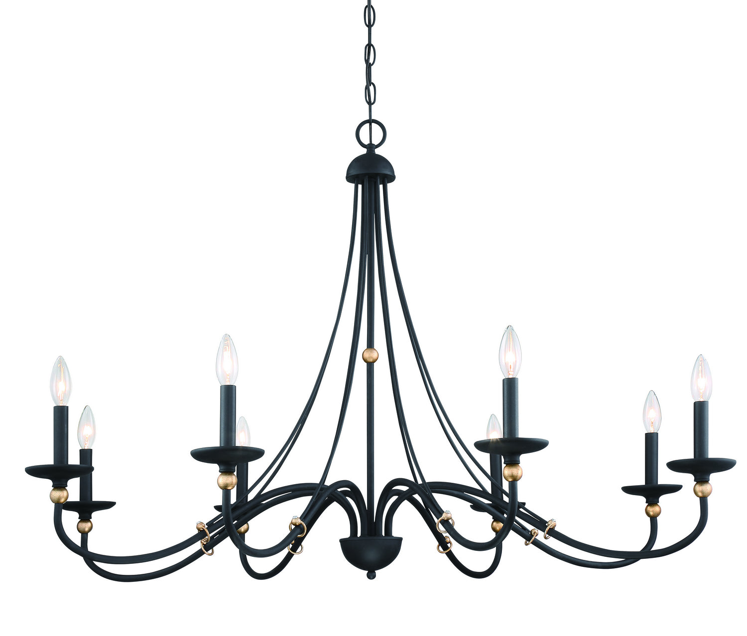 Minka-Lavery - 1048-677 - Eight Light Chandelier - Westchester County - Sand Coal w/Skyline Gold Leaf