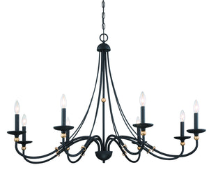 Minka-Lavery - 1048-677 - Eight Light Chandelier - Westchester County - Sand Coal w/Skyline Gold Leaf