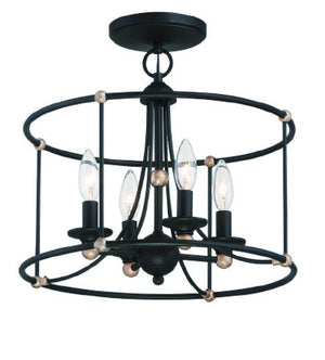 Minka-Lavery - 1049-677 - Four Light Semi Flush Mount - Westchester County - Sand Coal w/Skyline Gold Leaf