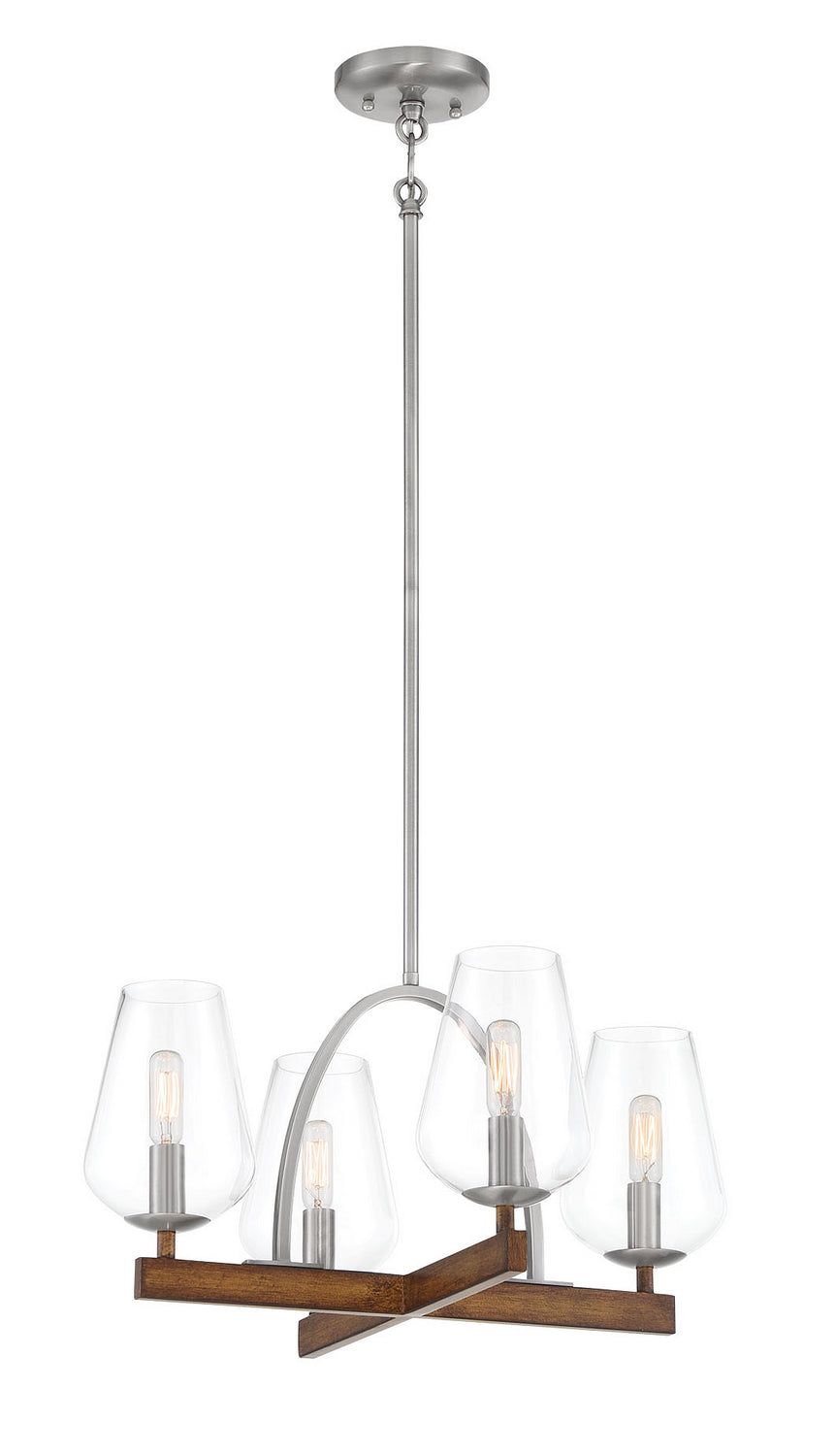 Minka-Lavery - 1064-699 - Four Light Convetible Chandelier / Semi Flush - Birnamwood - Koa Wood w/Pewter