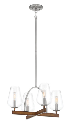 Minka-Lavery - 1064-699 - Four Light Convetible Chandelier / Semi Flush - Birnamwood - Koa Wood w/Pewter
