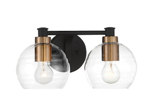 Minka-Lavery - 4912-653 - Two Light Bath - Keyport - Sand Coal w/Natural Brushed Brass