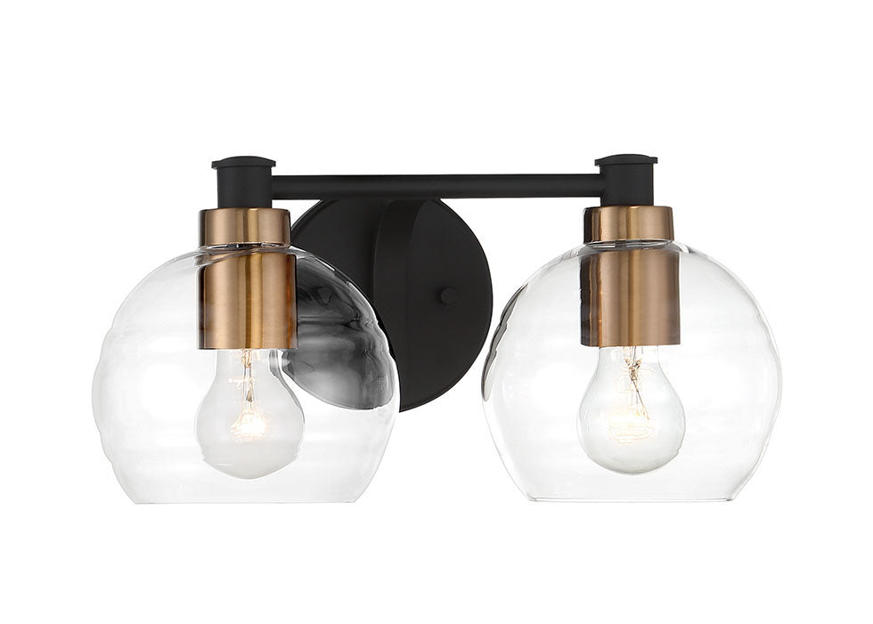 Minka-Lavery - 4912-653 - Two Light Bath - Keyport - Sand Coal w/Natural Brushed Brass