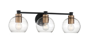 Minka-Lavery - 4913-653 - Three Light Bath - Keyport - Sand Coal w/Natural Brushed Brass
