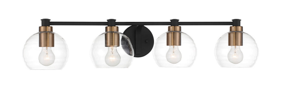 Minka-Lavery - 4914-653 - Four Light Bath - Keyport - Sand Coal w/Natural Brushed Brass