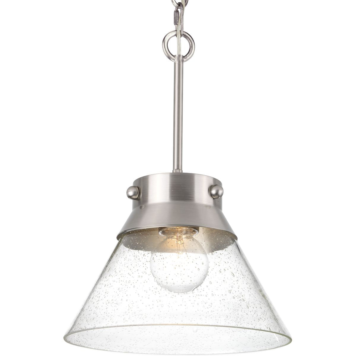 Progress Lighting - P350139-009 - One Light Semi Flush Mount - Point Dume-Tapia Tail - Brushed Nickel