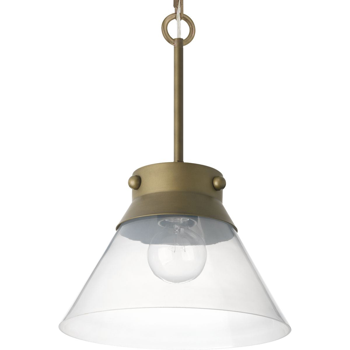 Progress Lighting - P350139-161 - One Light Semi Flush Mount - Point Dume-Tapia Tail - Aged Brass