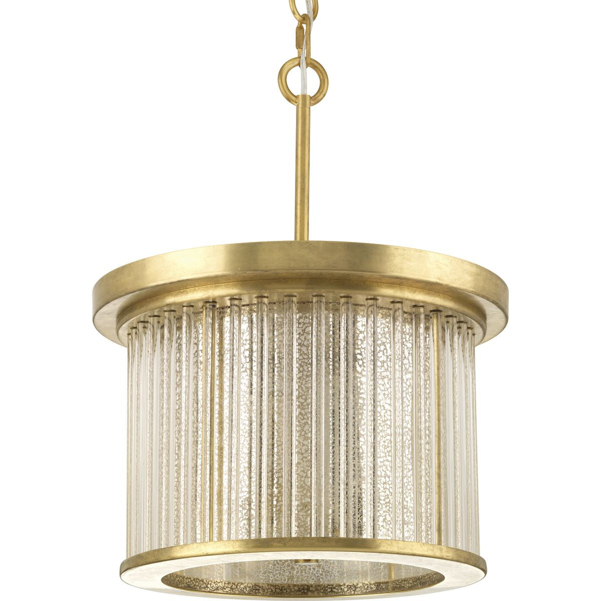 Progress Lighting - P350142-160 - Three Light Semi Flush Mount - Point Dume-Sequit Point - Brushed Brass