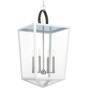 Progress Lighting - P500196-030 - Four Light Foyer Pendant - Point Dume-Shearwater - White