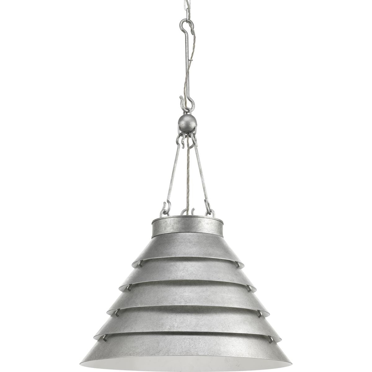 Progress Lighting - P500200-141 - Three Light Pendant - Point Dume-Surfrider - Galvanized Finish