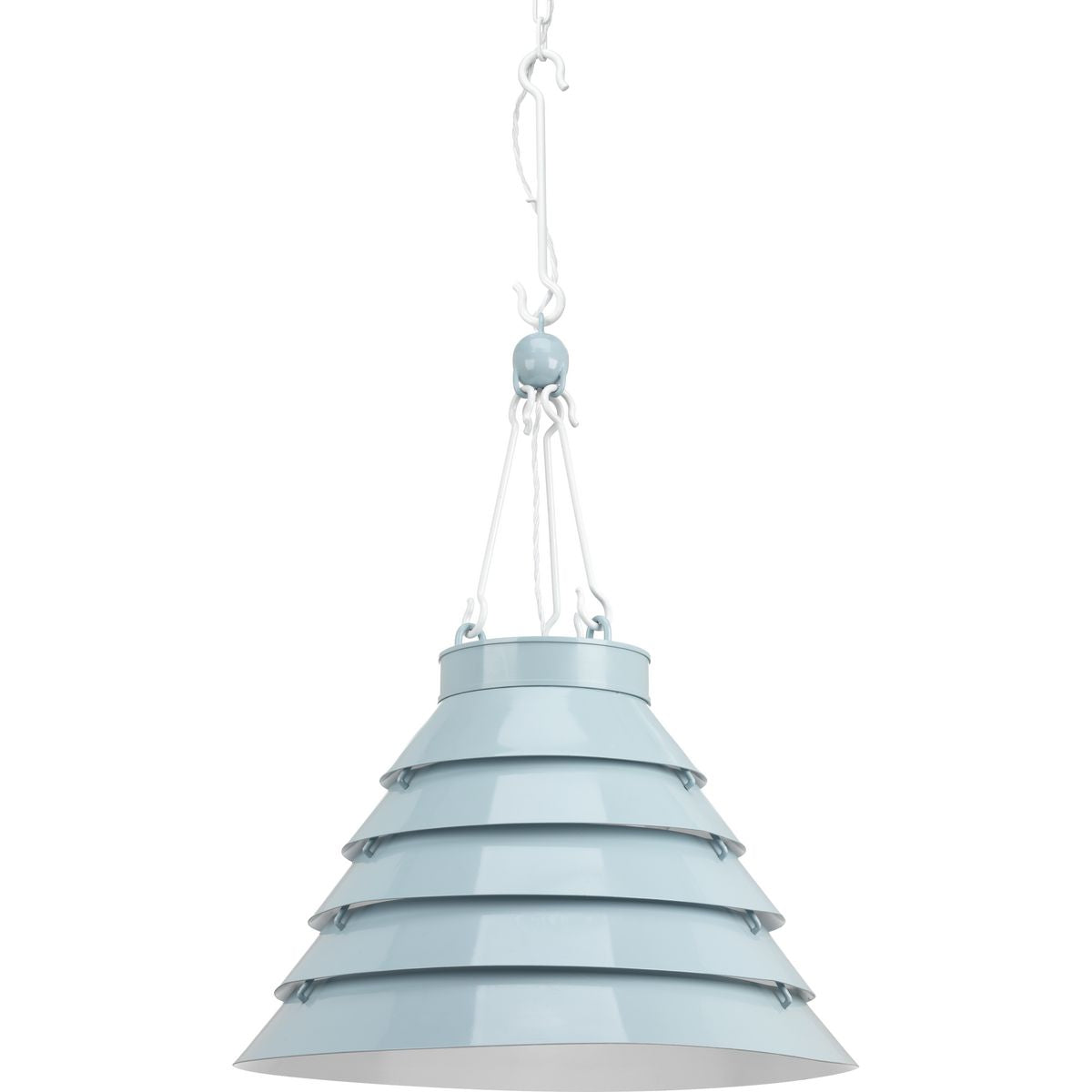 Progress Lighting - P500200-162 - Three Light Pendant - Point Dume-Surfrider - Matte Blue Enamel