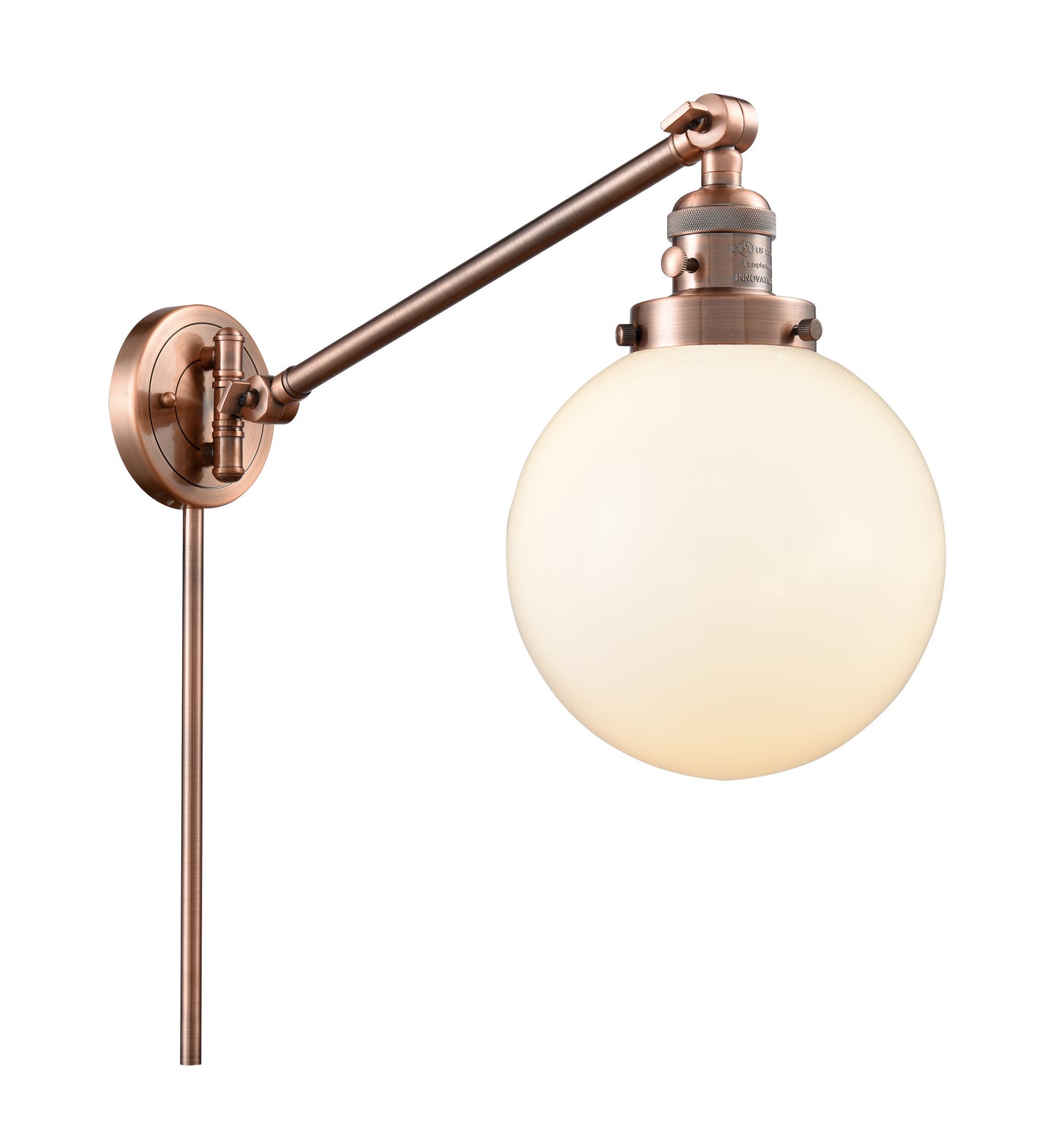 Innovations - 237-AC-G201-8 - One Light Swing Arm Lamp - Franklin Restoration - Antique Copper