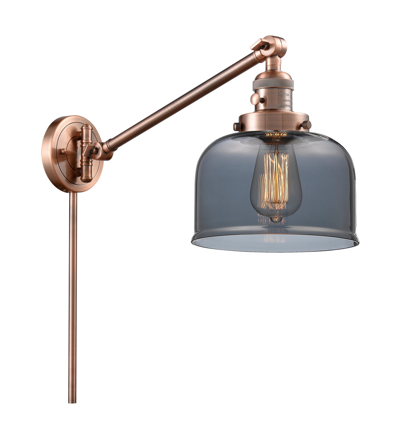 Innovations - 237-AC-G73 - One Light Swing Arm Lamp - Franklin Restoration - Antique Copper