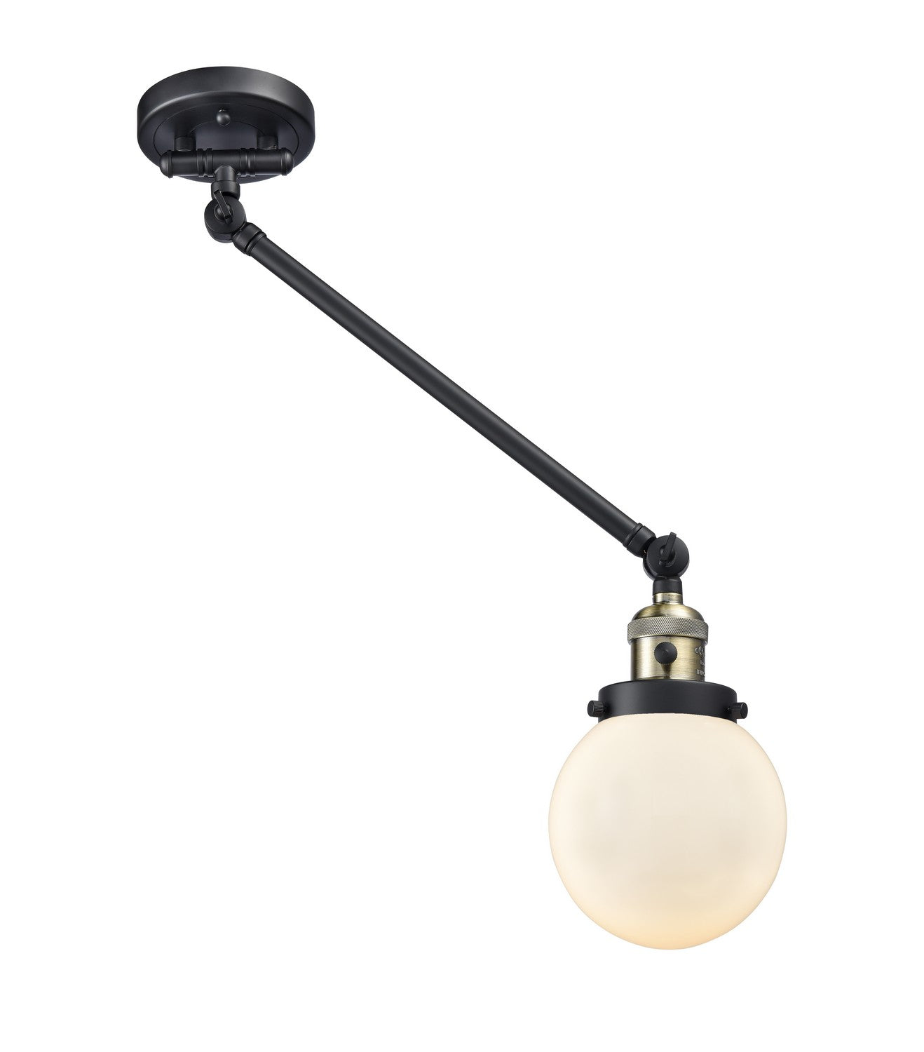 Innovations - 237-BAB-G201-6 - One Light Swing Arm Lamp - Franklin Restoration - Black Antique Brass