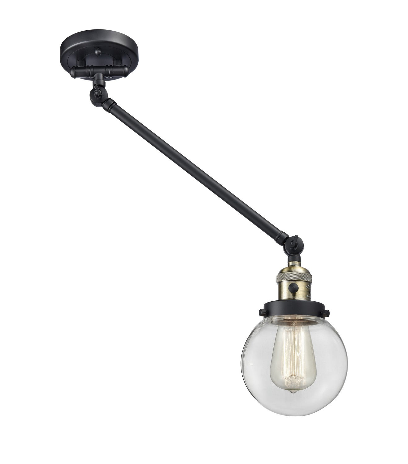 Innovations - 237-BAB-G202-6 - One Light Swing Arm Lamp - Franklin Restoration - Black Antique Brass