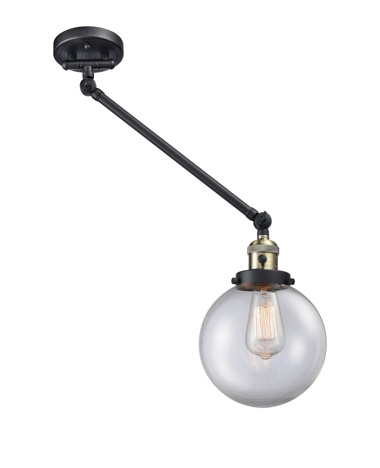 Innovations - 237-BAB-G202-8 - One Light Swing Arm Lamp - Franklin Restoration - Black Antique Brass