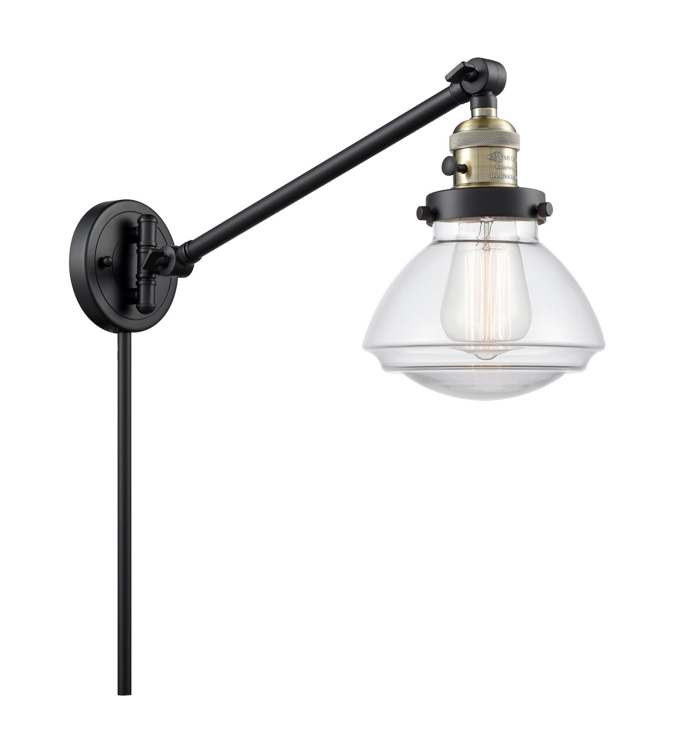 Innovations - 237-BAB-G322 - One Light Swing Arm Lamp - Franklin Restoration - Black Antique Brass