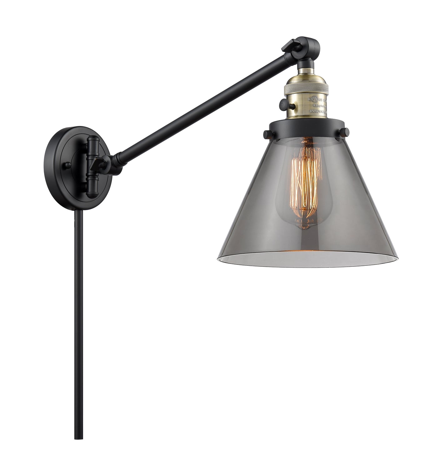 Innovations - 237-BAB-G43 - One Light Swing Arm Lamp - Franklin Restoration - Black Antique Brass