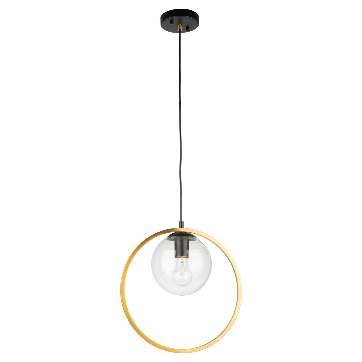 Artcraft - AC10890VB - One Light Pendant - Lugano - Black & Vintage Brass