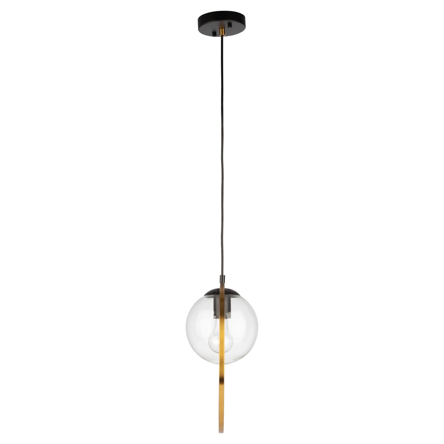 Artcraft - AC10890VB - One Light Pendant - Lugano - Black & Vintage Brass