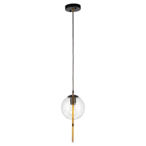 Artcraft - AC10890VB - One Light Pendant - Lugano - Black & Vintage Brass