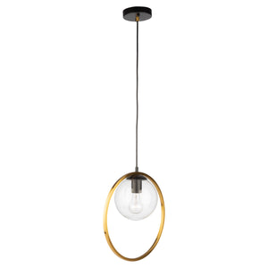 Artcraft - AC10890VB - One Light Pendant - Lugano - Black & Vintage Brass