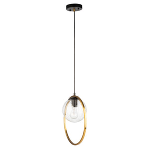 Artcraft - AC10890VB - One Light Pendant - Lugano - Black & Vintage Brass