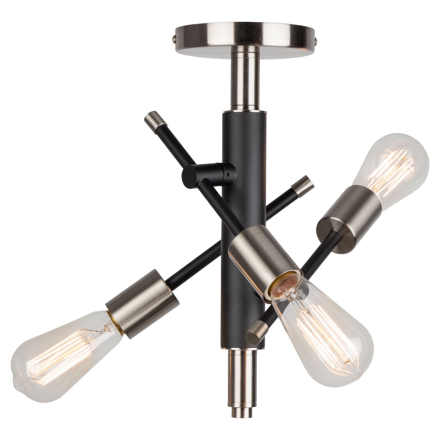 Artcraft - AC11251NB - Three Light Semi Flush Mount - Truro - Black & Brushed Nickel