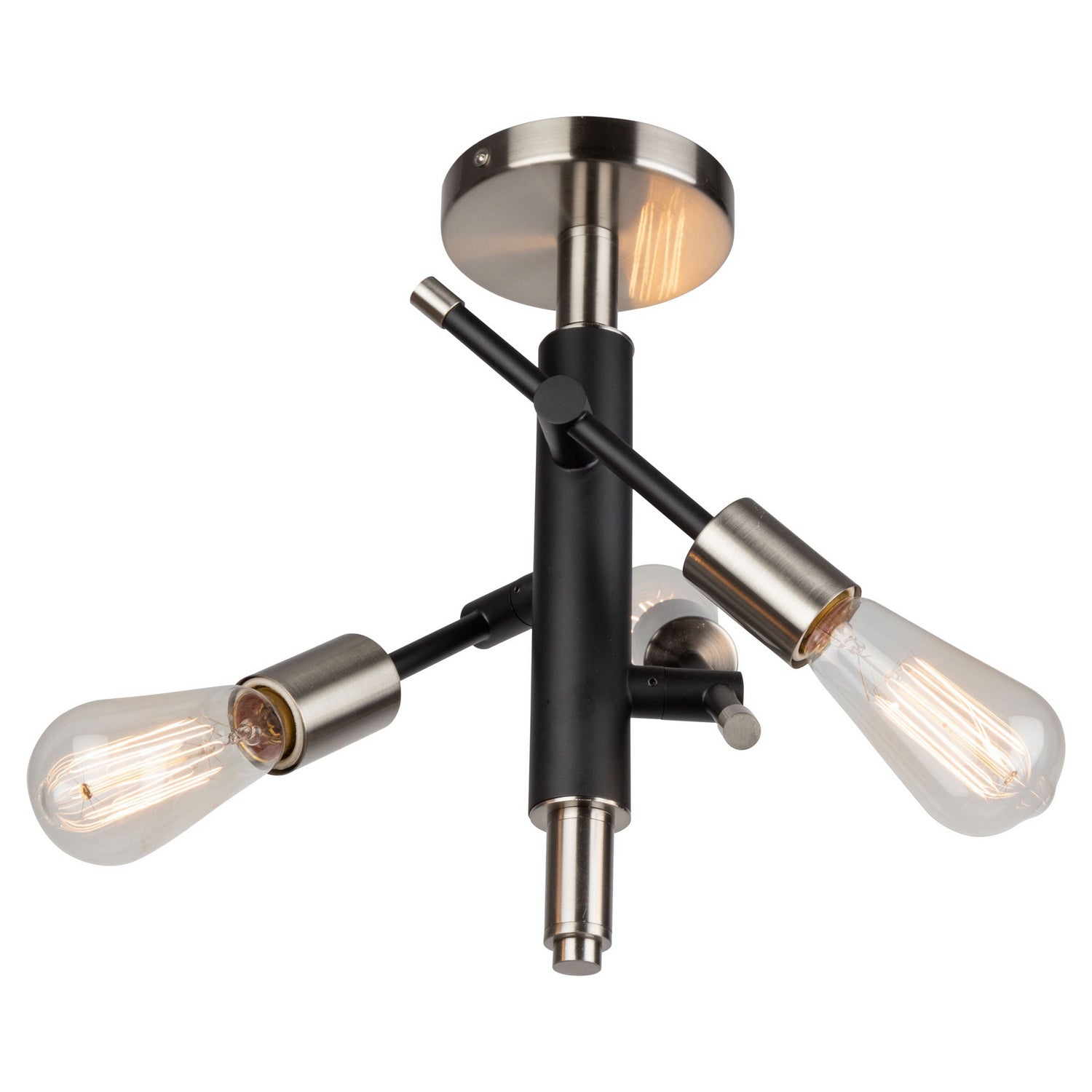 Artcraft - AC11251NB - Three Light Semi Flush Mount - Truro - Black & Brushed Nickel