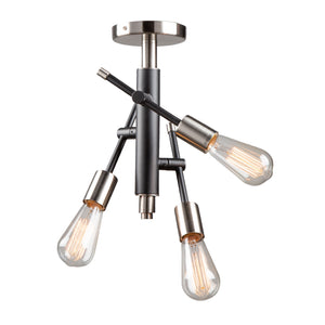 Artcraft - AC11251NB - Three Light Semi Flush Mount - Truro - Black & Brushed Nickel